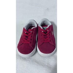 Puma Suede Classic Toddler Shoes Burgundy Grey Lace Up Size‎ 4